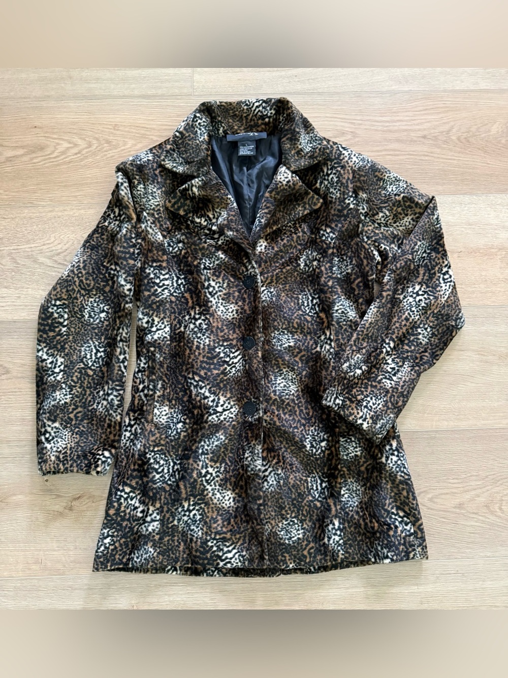 Formula X Vintage Faux Fur Leopard Print Coat Large